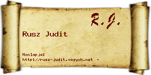 Rusz Judit névjegykártya